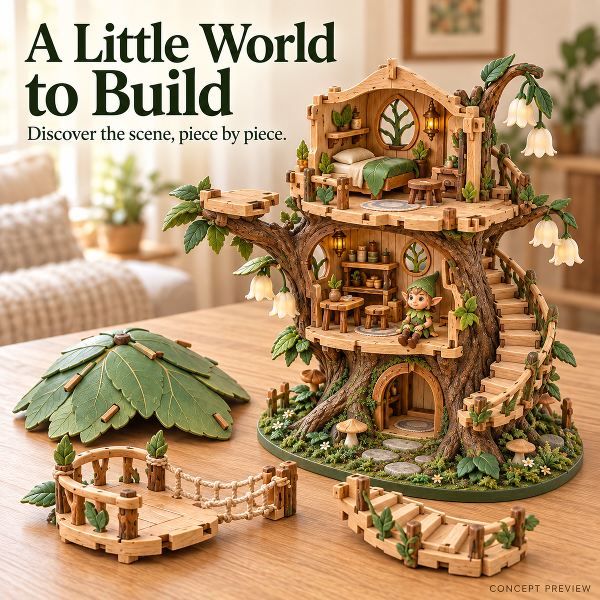 Enchanted Treehouse – DIY Miniature Fairy House Play set✨