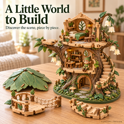Enchanted Treehouse – DIY Miniature Fairy House Play set✨