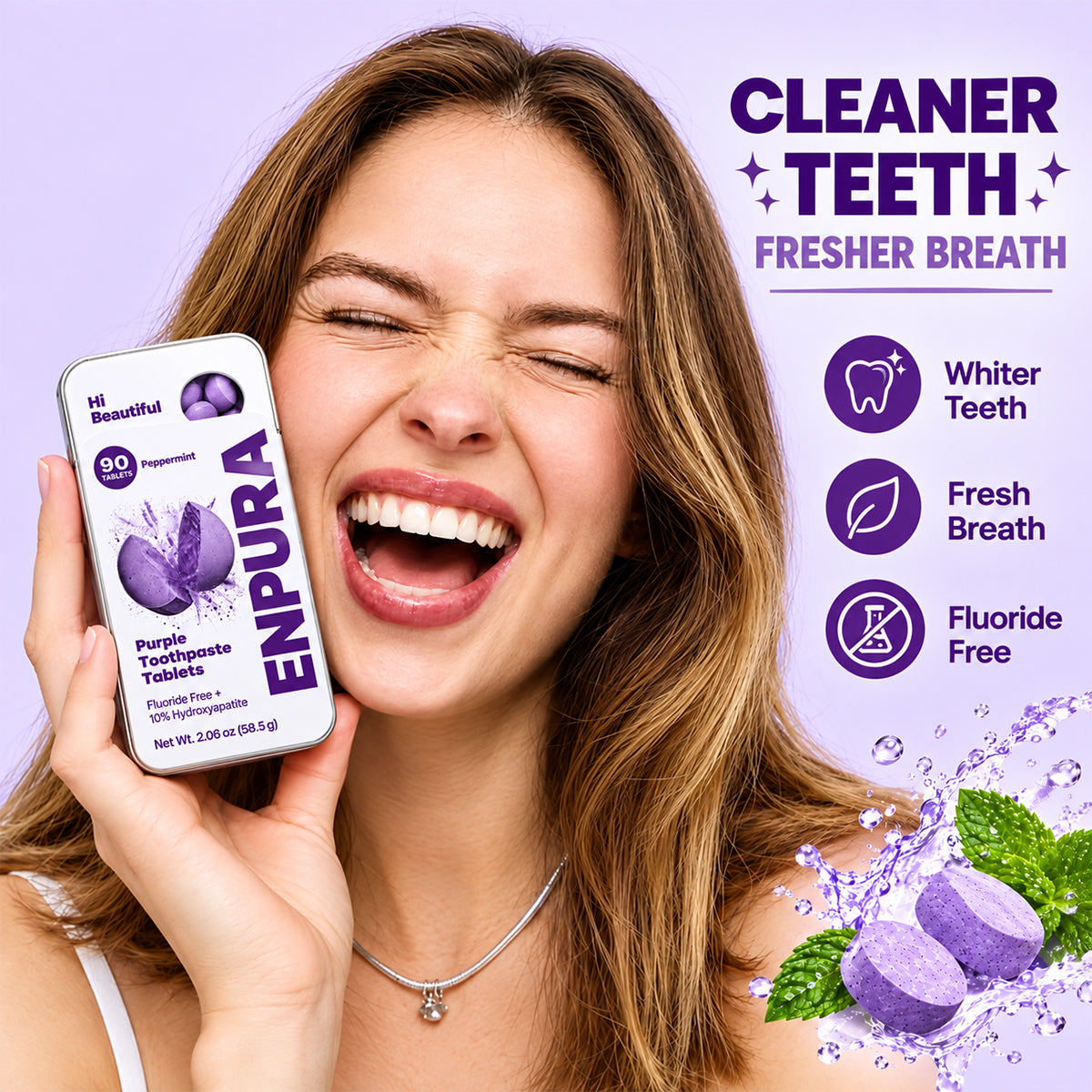 ENPURA toothpaste tablets for cleaner teeth and fresh breath
