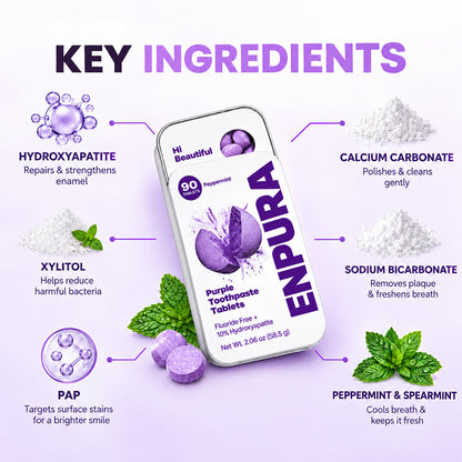 🦷 Purple Teeth Whitening Tablets ✨🛒