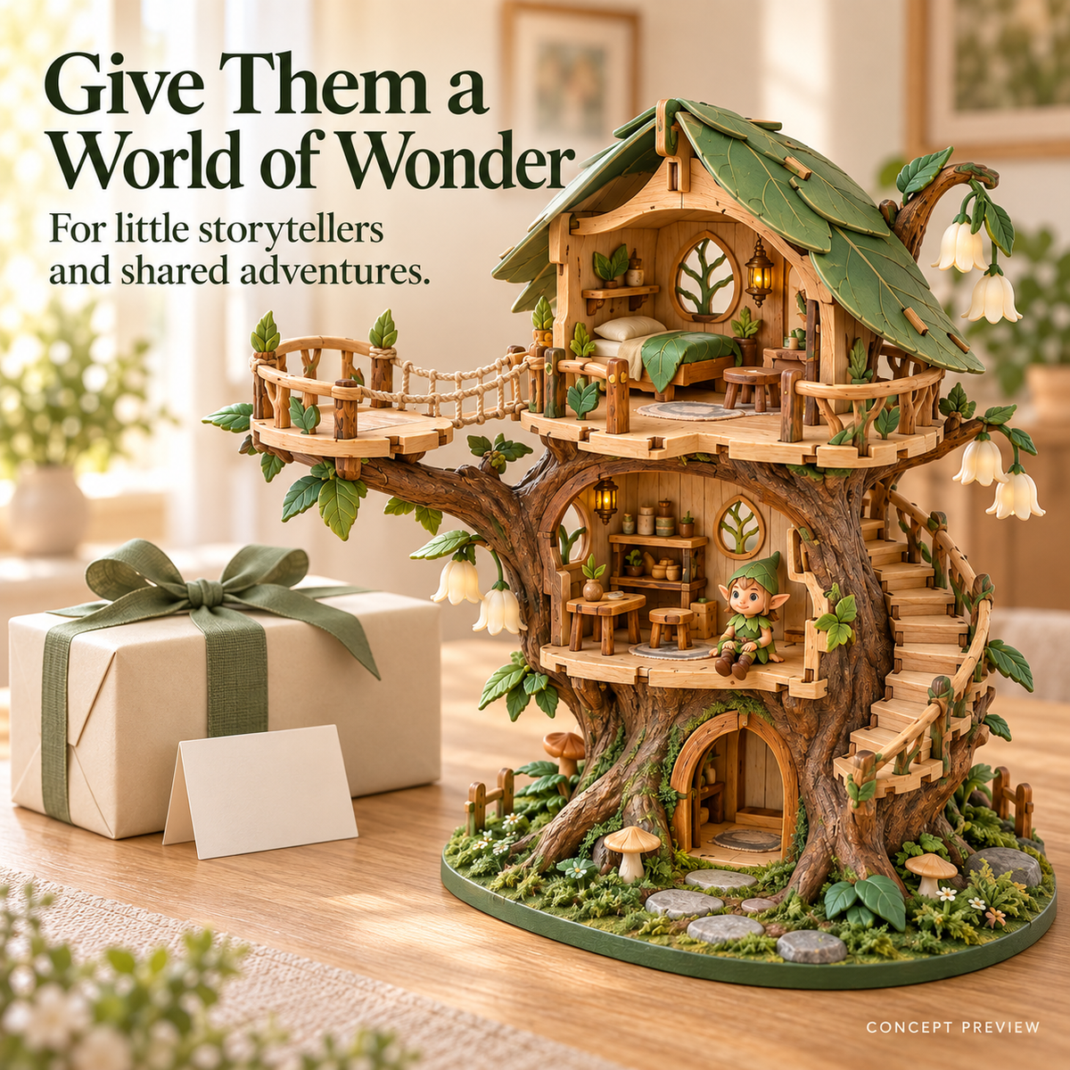 Enchanted Treehouse – DIY Miniature Fairy House Play set✨
