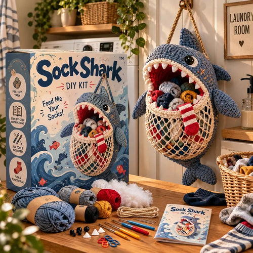 🔥Limited time 49% OFF🧦 DIY Crochet Animal Sock Holder Kit  🦈🐊