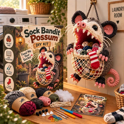 🔥Limited time 49% OFF🧦 DIY Crochet Animal Sock Holder Kit  🦈🐊