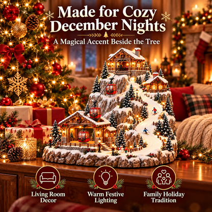 🎄🚡 Animated Christmas Ski Village with Moving Cable Cars ✨🍀