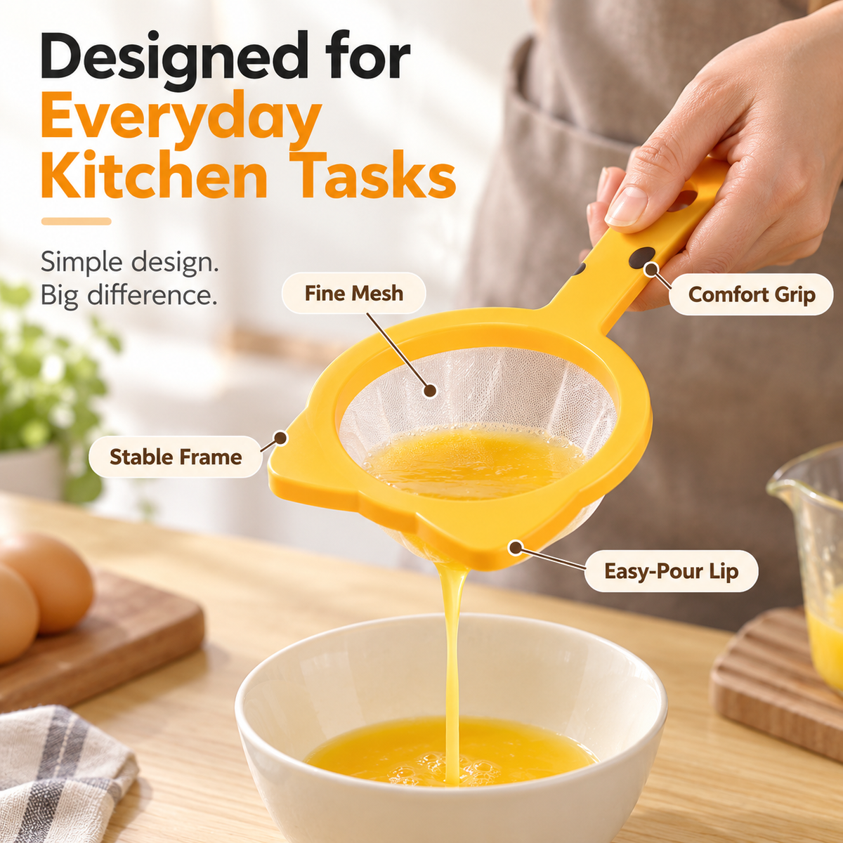 📍Cat Ear Multi-Purpose Funnel & Fine Mesh Strainer – Food-Grade Kitchen🍀