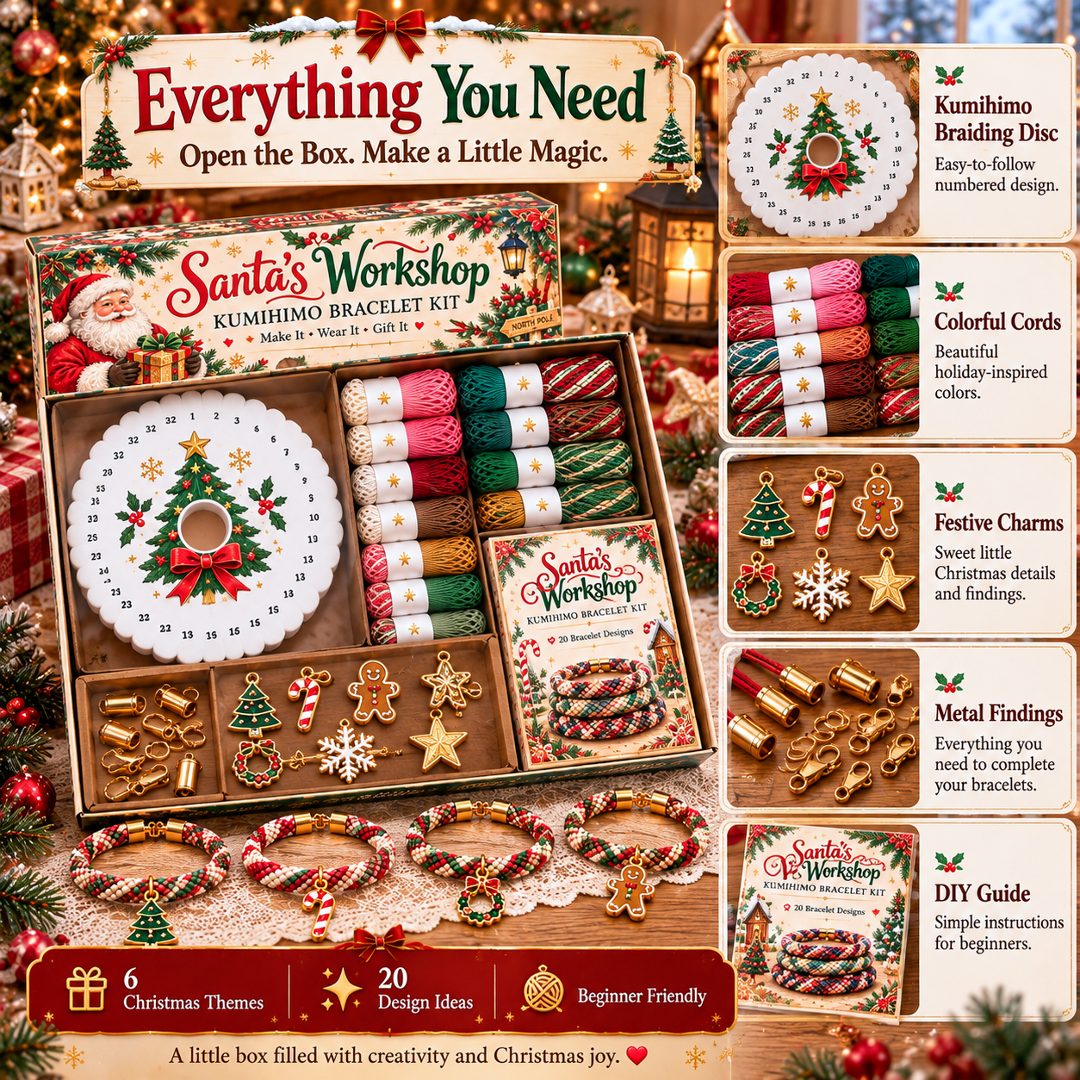 🔥Limited time 49% OFF - 🎄💖Christmas Wishes Kumihimo Bracelet Making Kit