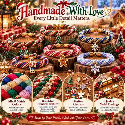 🔥Limited time 49% OFF - 🎄💖Christmas Wishes Kumihimo Bracelet Making Kit