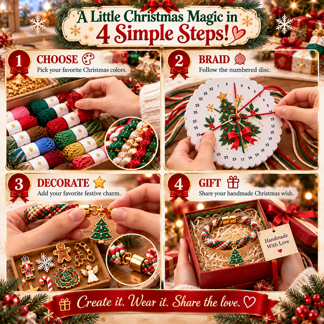 🔥Limited time 49% OFF - 🎄💖Christmas Wishes Kumihimo Bracelet Making Kit