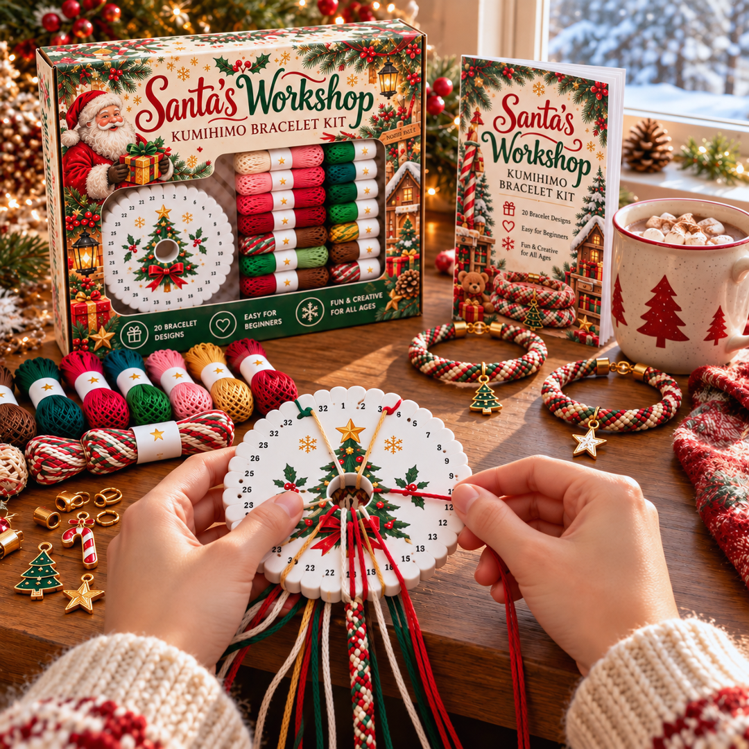 🔥Limited time 49% OFF - 🎄💖Christmas Wishes Kumihimo Bracelet Making Kit
