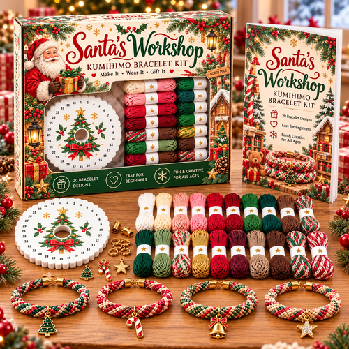🔥Limited time 49% OFF - 🎄💖Christmas Wishes Kumihimo Bracelet Making Kit