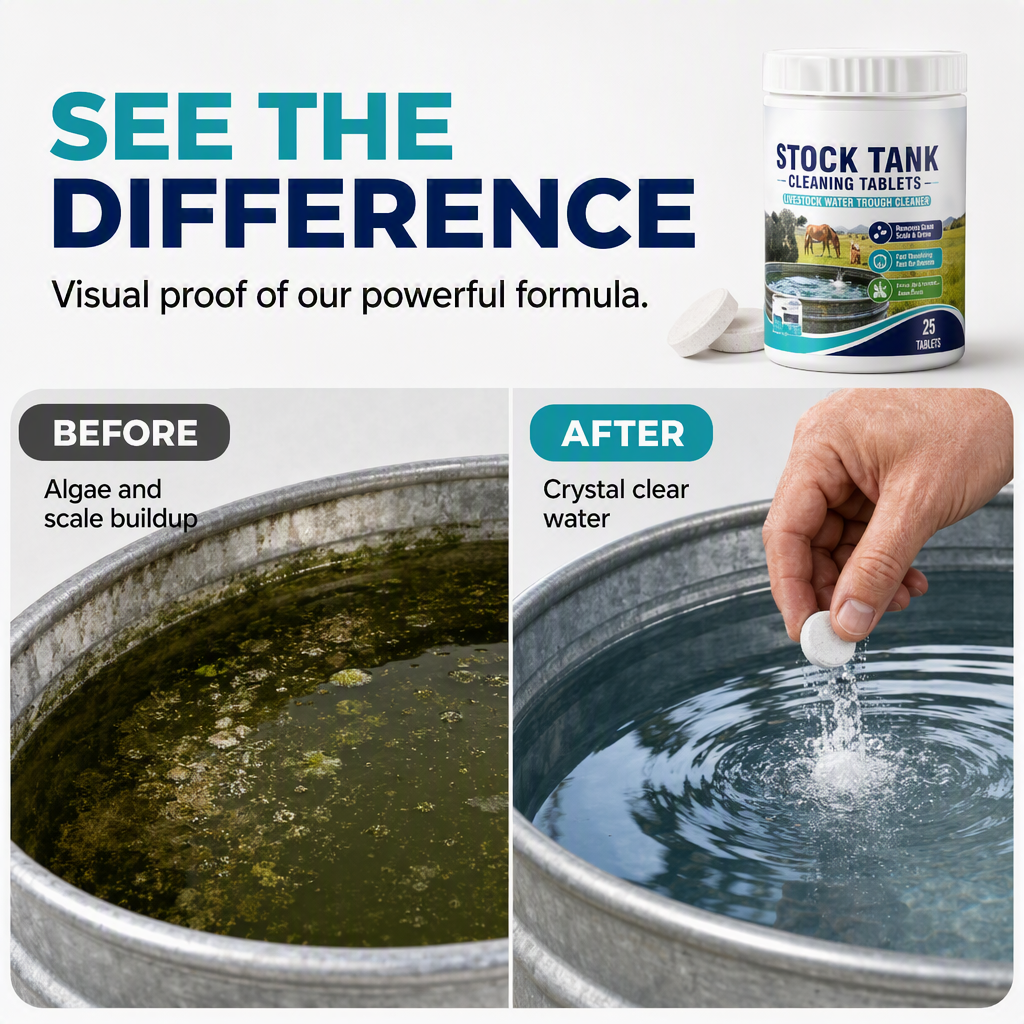 Fast-Dissolving Livestock Water Tank Cleaning Tablets🍀