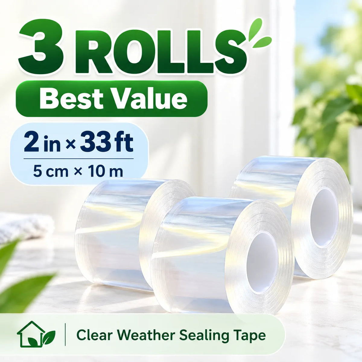 Clear Weather Sealing Tape – Waterproof Window & Door Gap Seal❄️