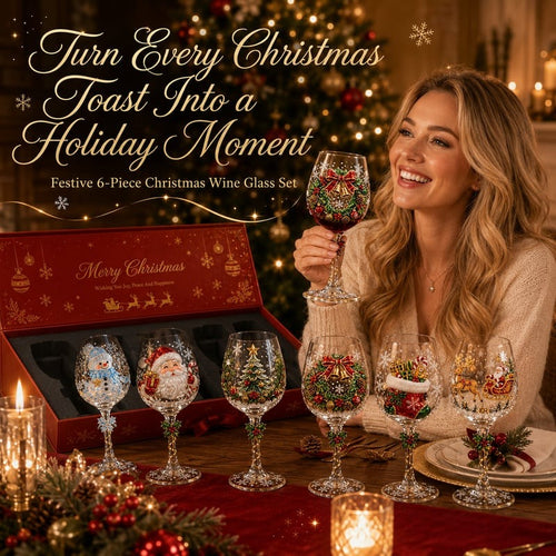 🔥 LLimited-Time Christmas 49% OFF 🥂Christmas 3D Wine Glass Collection Gift Box Set ✨