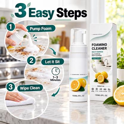 🍋 Multi-Surface Foaming Cleaner – Powerful Grease & Grime Remover | Fresh Lemon Scent