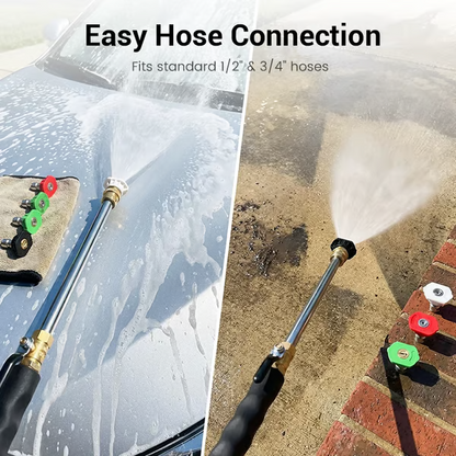 💦High-pressure water gun – 3 interchangeable nozzles, durable aluminium alloy & powerful ✨