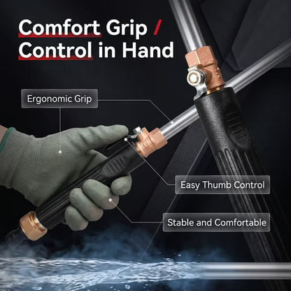💦High-pressure water gun – 3 interchangeable nozzles, durable aluminium alloy & powerful ✨