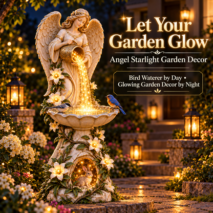 ☀️ Solar Angel Starlight Bird Waterer™🪽 – Lighted Garden Birdbath & Outdoor Decor