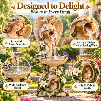 ☀️ Solar Angel Starlight Bird Waterer™🪽 – Lighted Garden Birdbath & Outdoor Decor