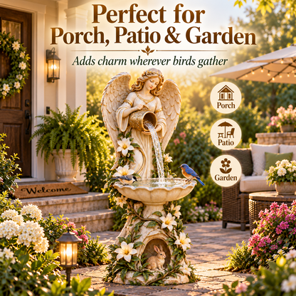 ☀️ Solar Angel Starlight Bird Waterer™🪽 – Lighted Garden Birdbath & Outdoor Decor