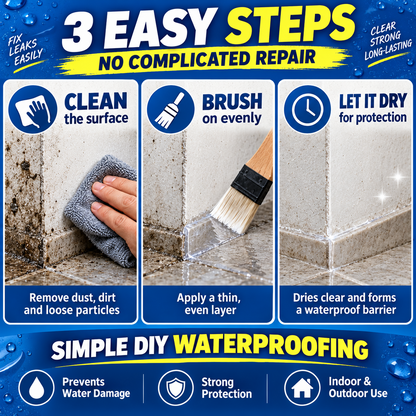 Transparent Waterproof Sealant™ – Brush-On Leak Repair & Clear Waterproof Coating