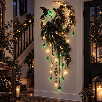 🦋 Enchanted Butterfly Moon™🌙 – Magical Fairy Starfall Wall Light with Cascading Crystal Glow🍀