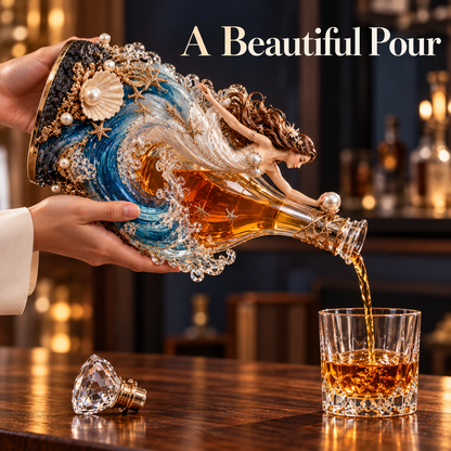 🌊 Ocean Goddess Decanter — Sculptural Wine & Whiskey Bottle