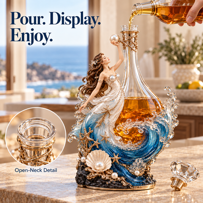 🌊 Ocean Goddess Decanter — Sculptural Wine & Whiskey Bottle