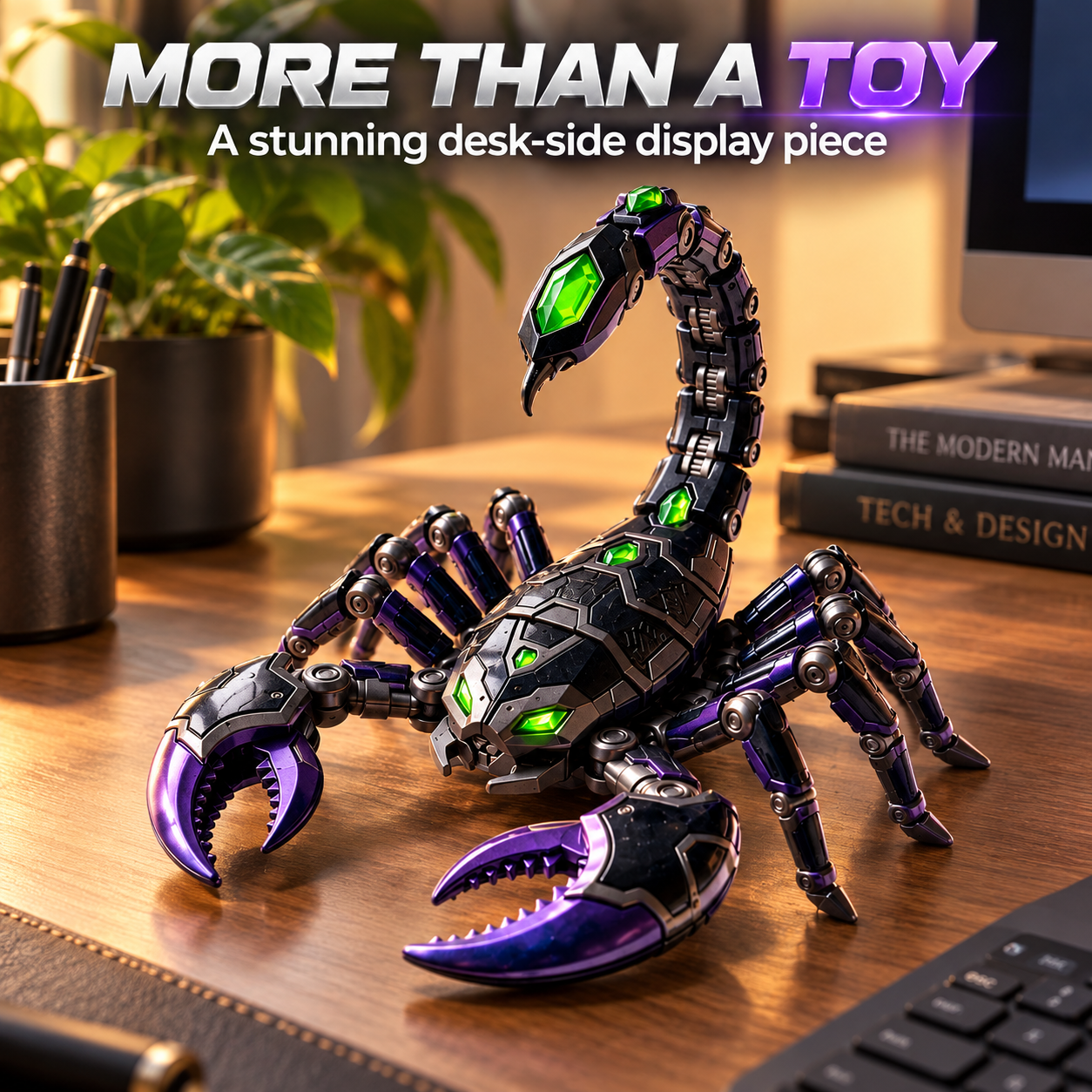 Scorpio zodiac mechanical collectible displayed on a desk
