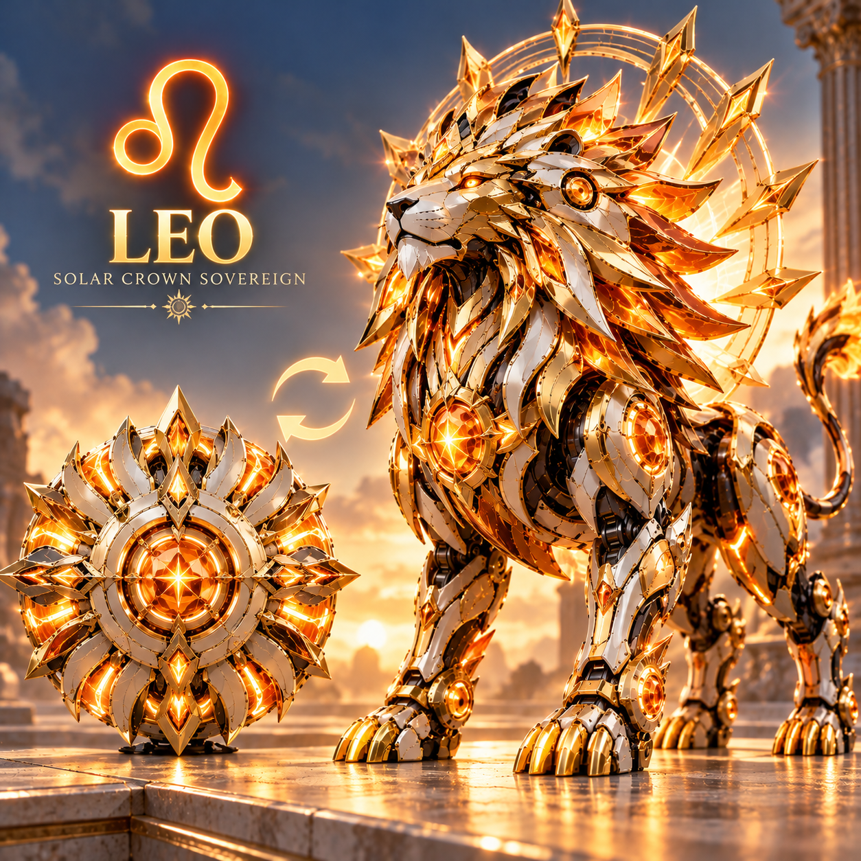 Leo golden celestial mechanical lion