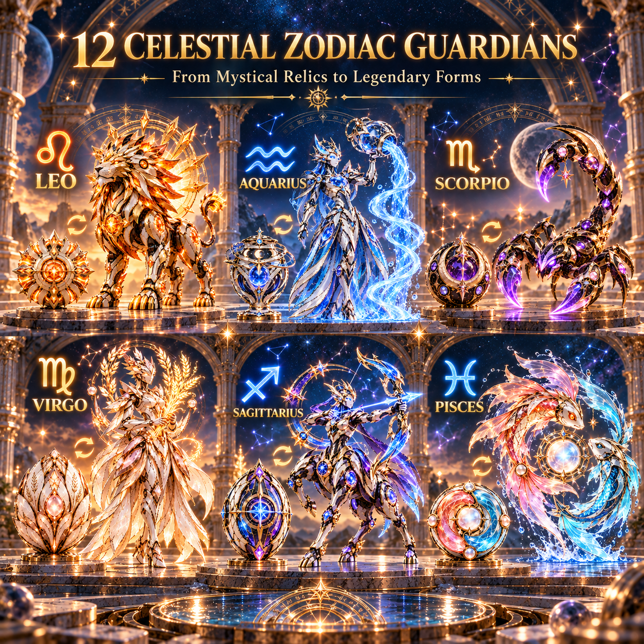 Six additional Zodiac Guardian designs
