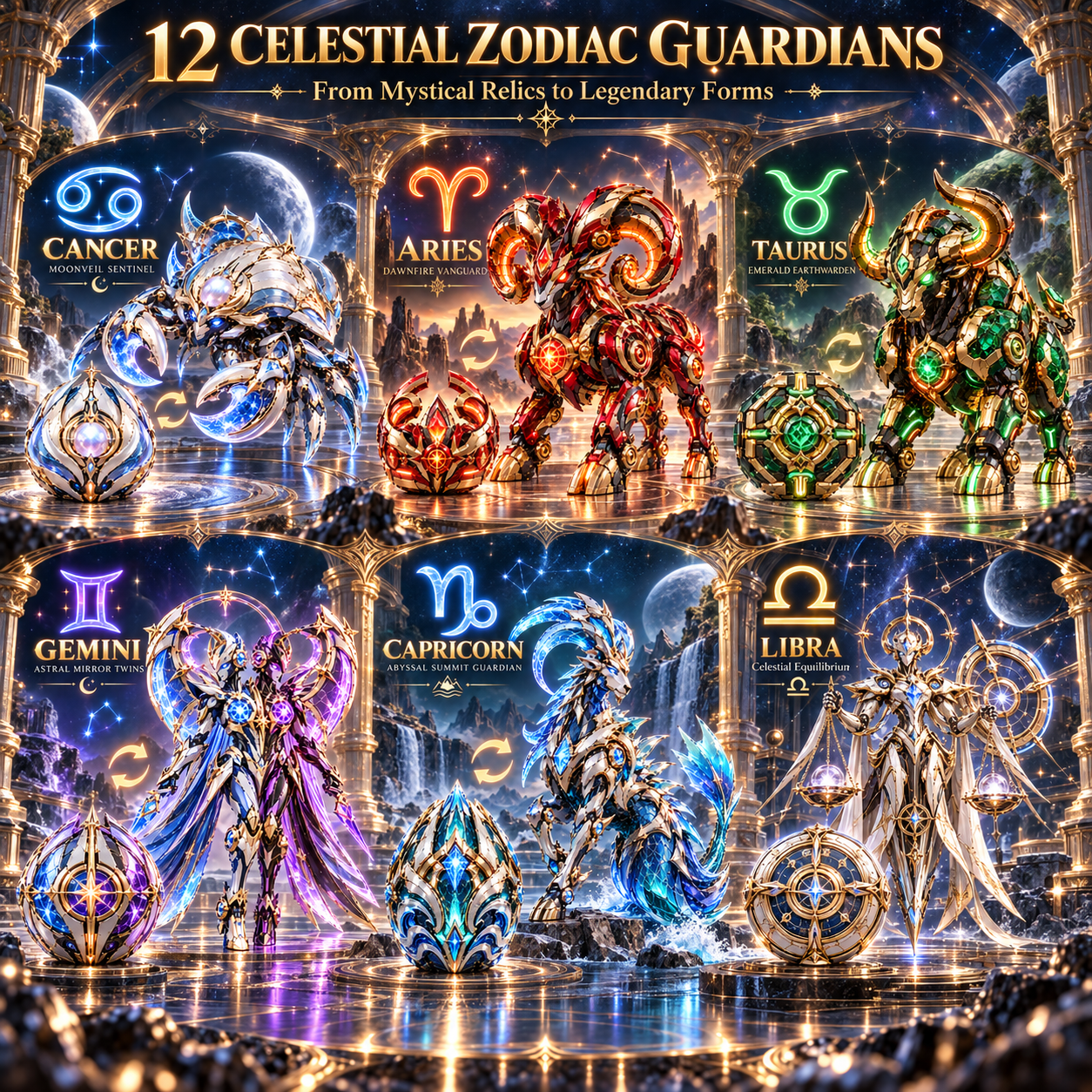 First six Celestial Zodiac Guardians