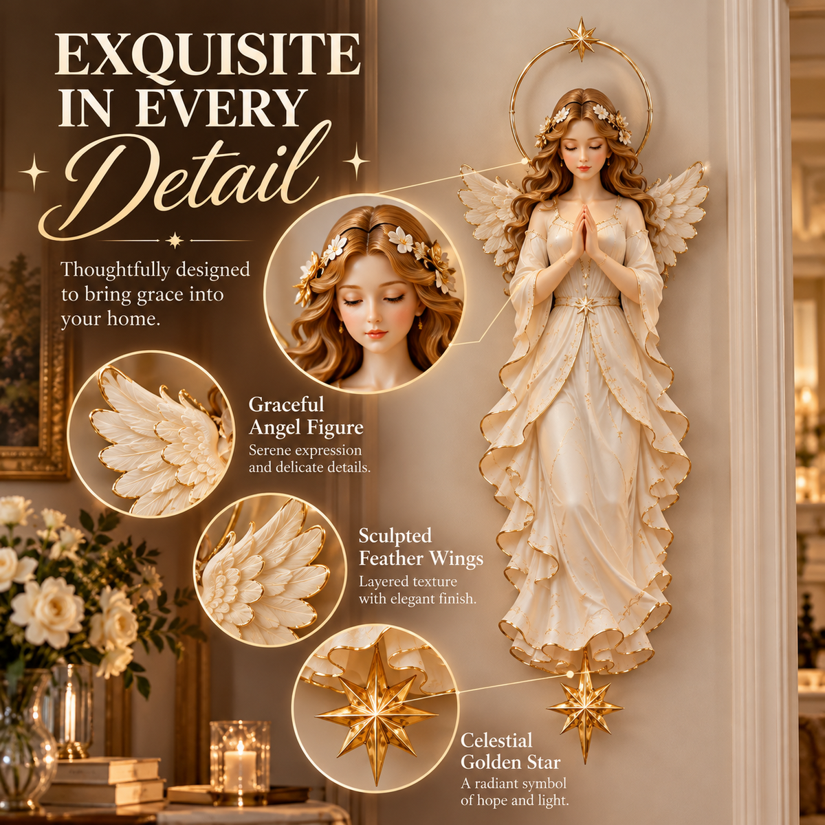 ✝️✨   Angel Wings Projection Wall Light – Christian Home Decor & Faith Gift