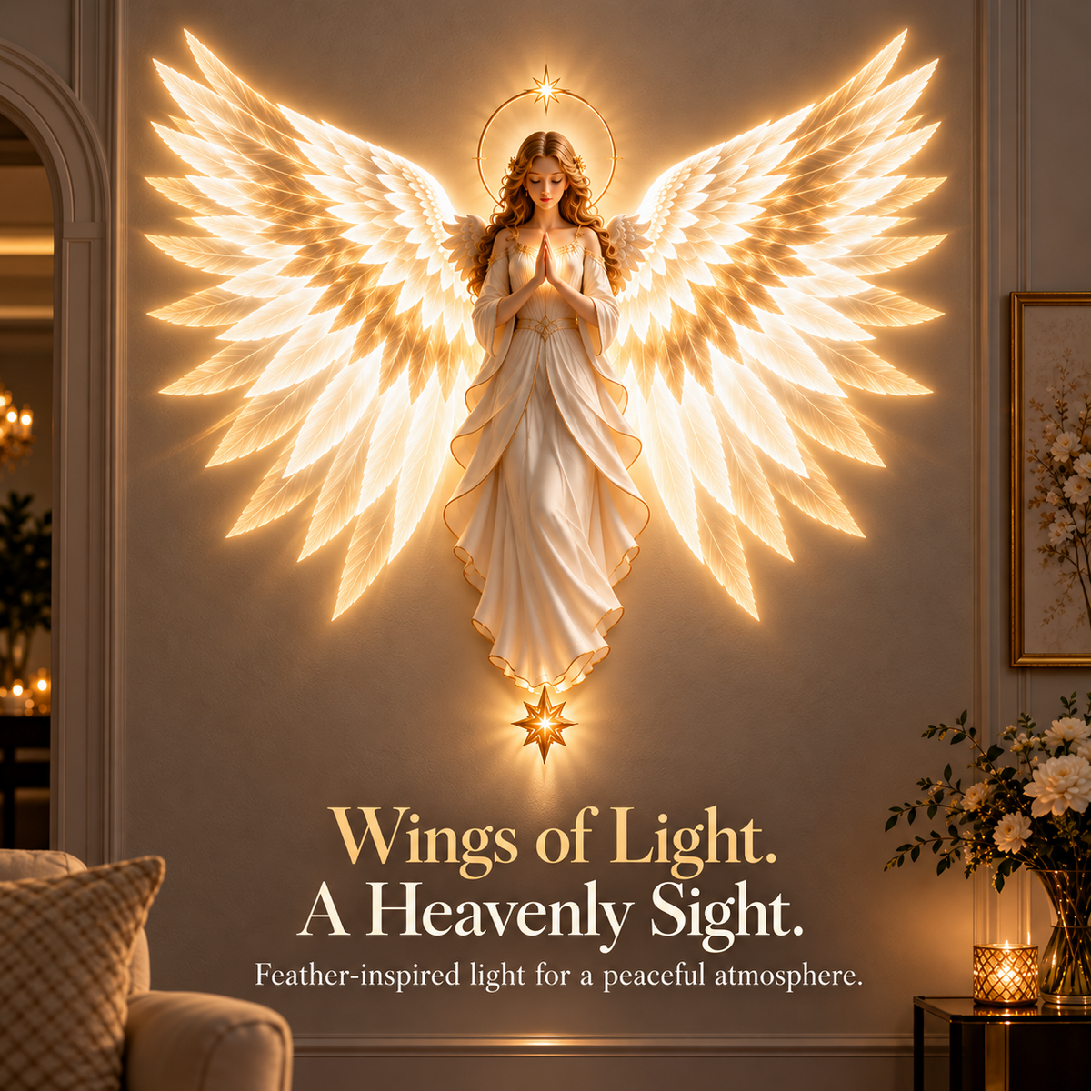 ✝️✨   Angel Wings Projection Wall Light – Christian Home Decor & Faith Gift
