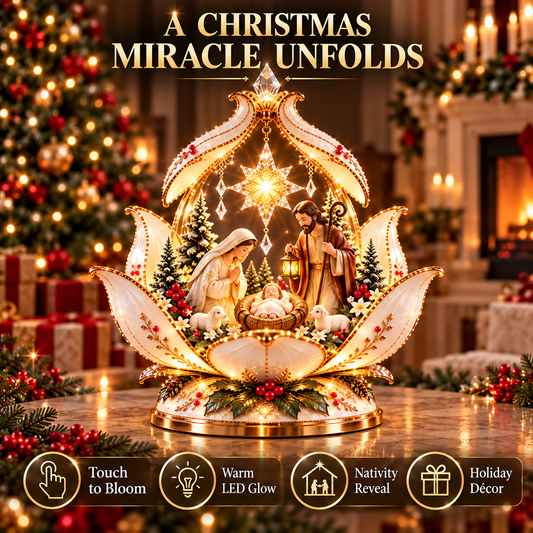 ✝️🌸 Christmas Miracle Bloom™ – Touch-to-Bloom Nativity Light