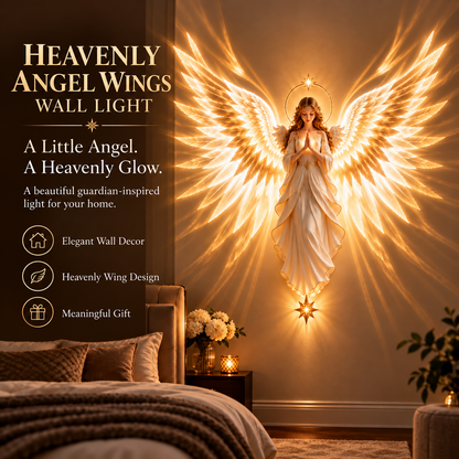 ✝️✨   Angel Wings Projection Wall Light – Christian Home Decor & Faith Gift