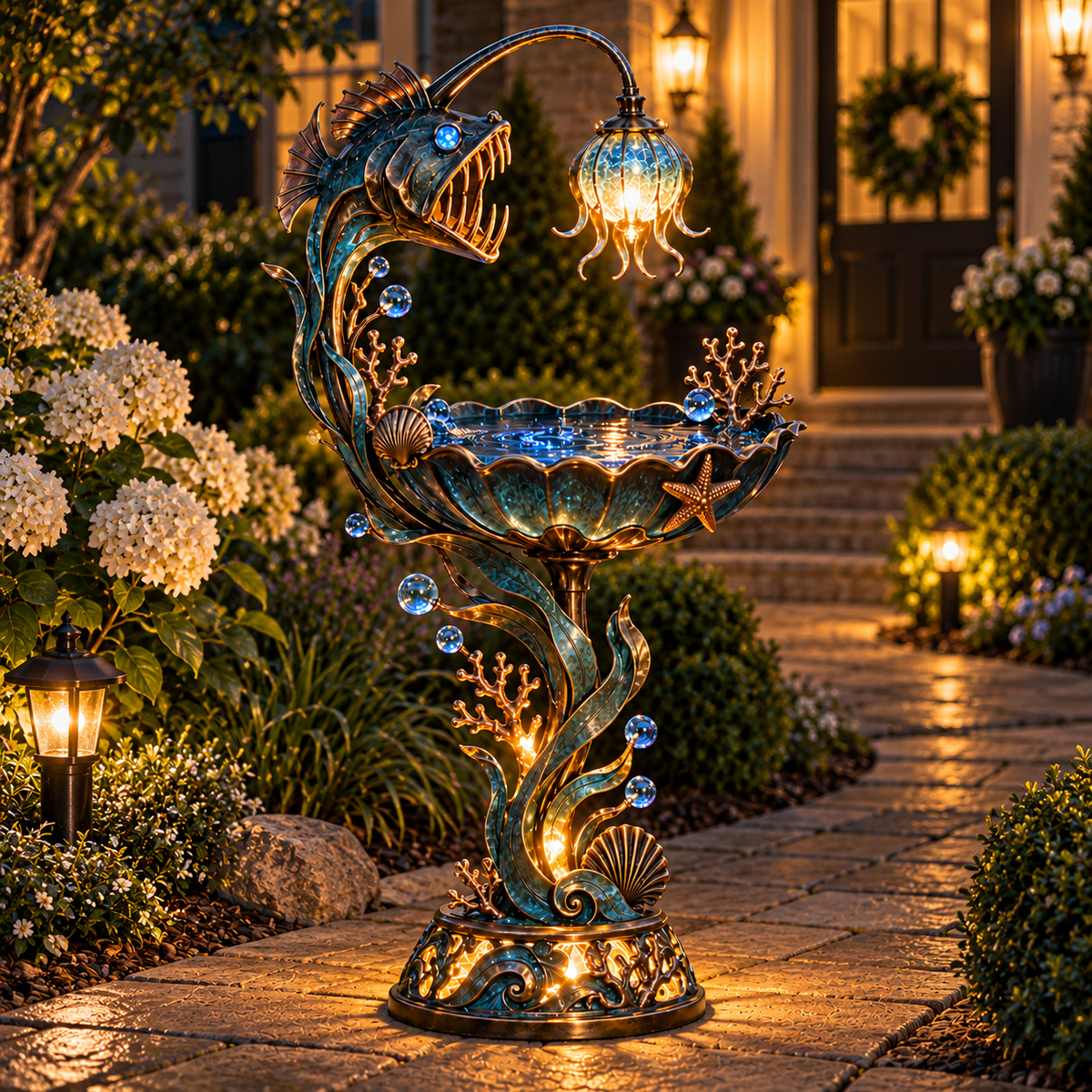 🌊 Abyss Glow Garden Fountain™ – Lighted Ocean-Inspired Outdoor Decor⏳