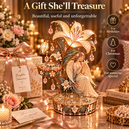 🌸 Angel Lily Treasure Lamp™ – Double-Layer Jewelry Storage with Warm Glow❄️