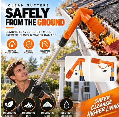 🔧✨ No-Climb Gutter Cleaning Tool⏳