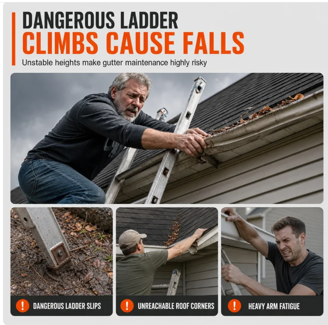 🔧✨ No-Climb Gutter Cleaning Tool⏳