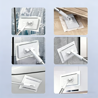 Multi surface lazy mop cleaning applications