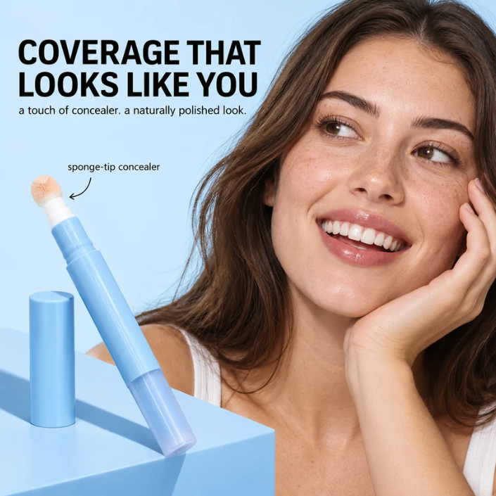 🥳2026 HOT SALE🥳💞50K+ SOLD!Hydrating Cream Concealer Pen – Sponge Applicator, Matte Finish, Brightening ✨❄️