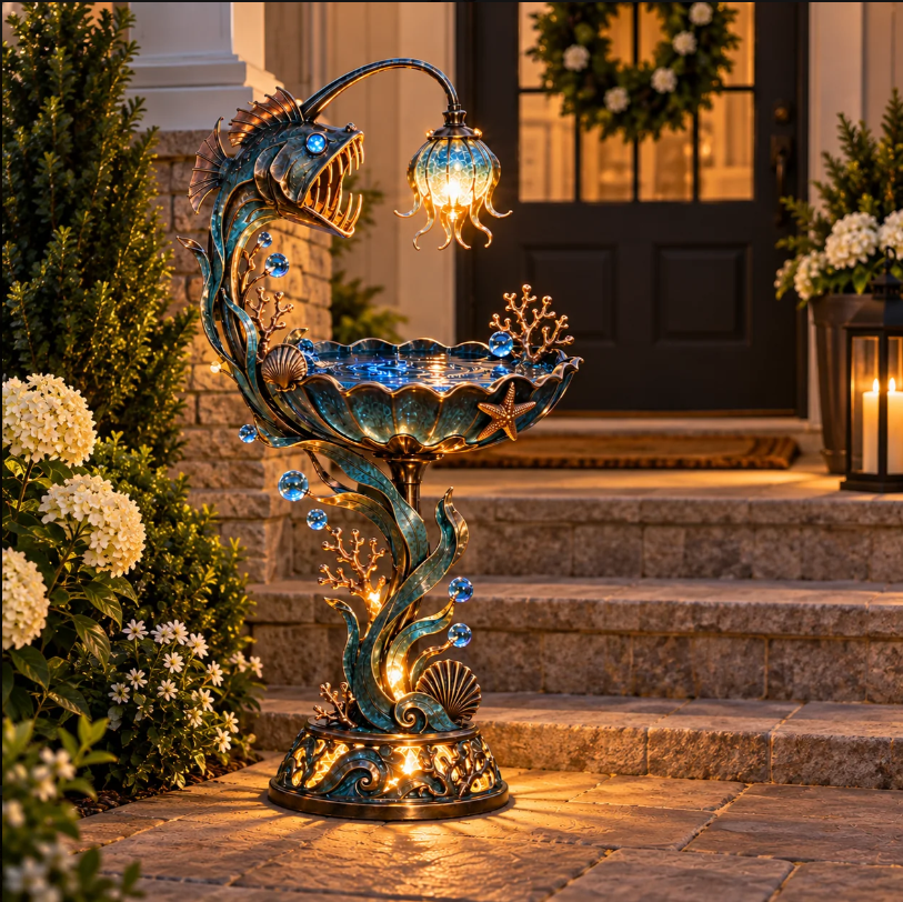 🌊 Abyss Glow Garden Fountain™ – Lighted Ocean-Inspired Outdoor Decor⏳