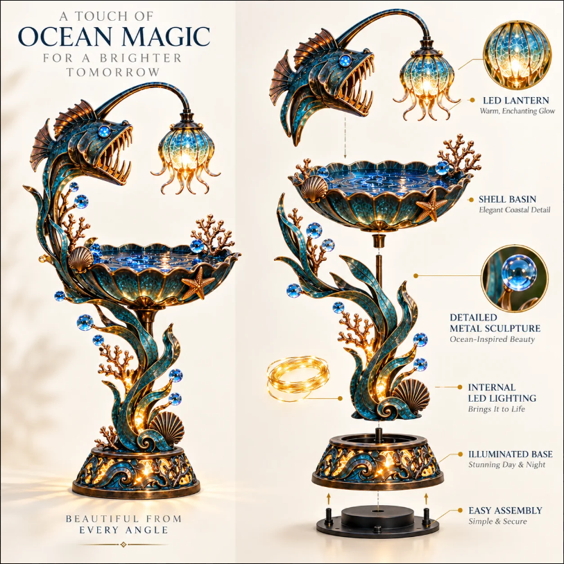🌊 Abyss Glow Garden Fountain™ – Lighted Ocean-Inspired Outdoor Decor⏳