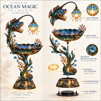 🌊 Abyss Glow Garden Fountain™ – Lighted Ocean-Inspired Outdoor Decor⏳