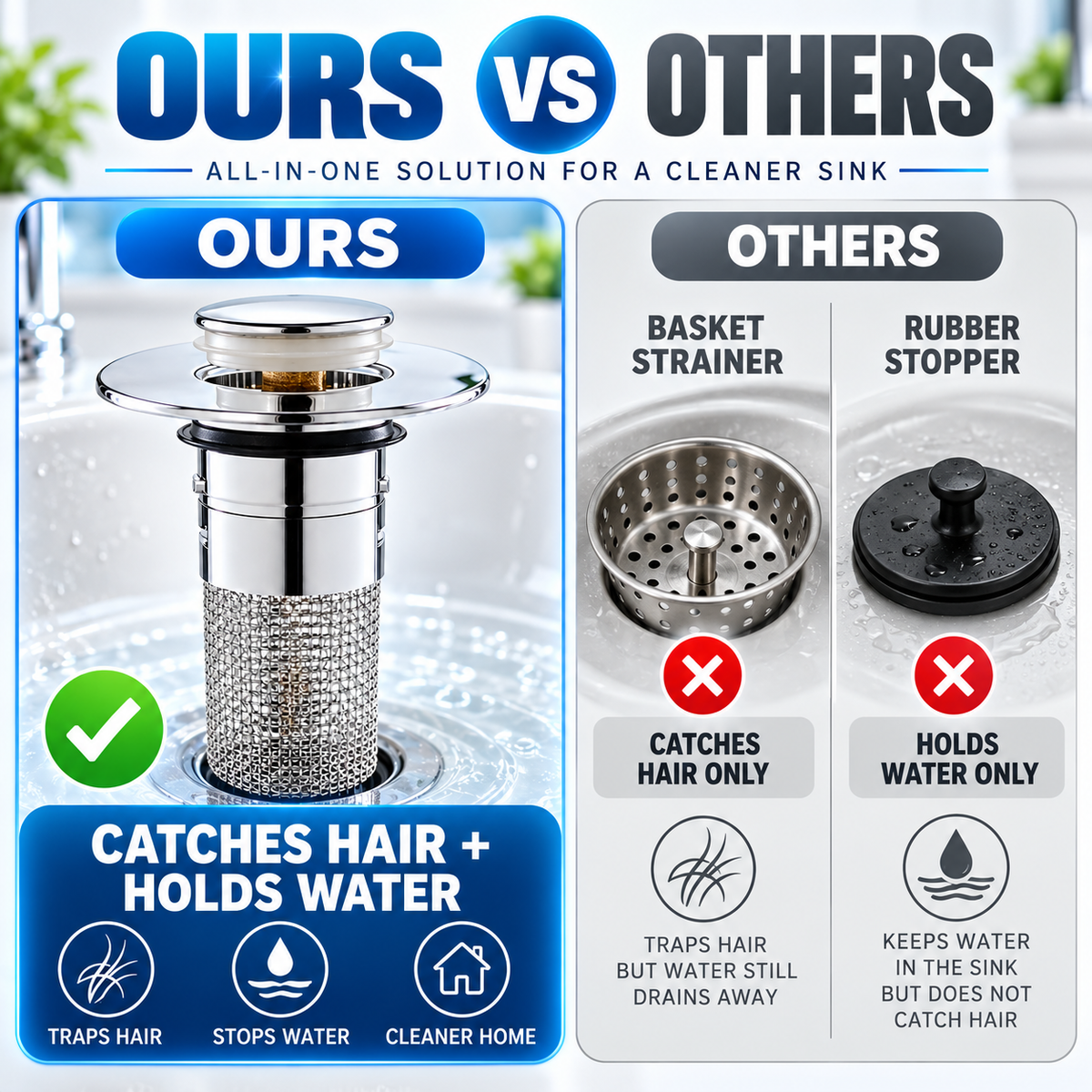 🔥Universal  Pop-Up Drain Stopper⭐🛒