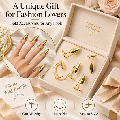 💍Metal Fingertip Nail Ring ✨Fashion Nail Jewelry Accessory🍀