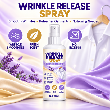 🔥 30% OFF | Wrinkle Release Spray 100ml – No Iron Needed! 👚✨🍀