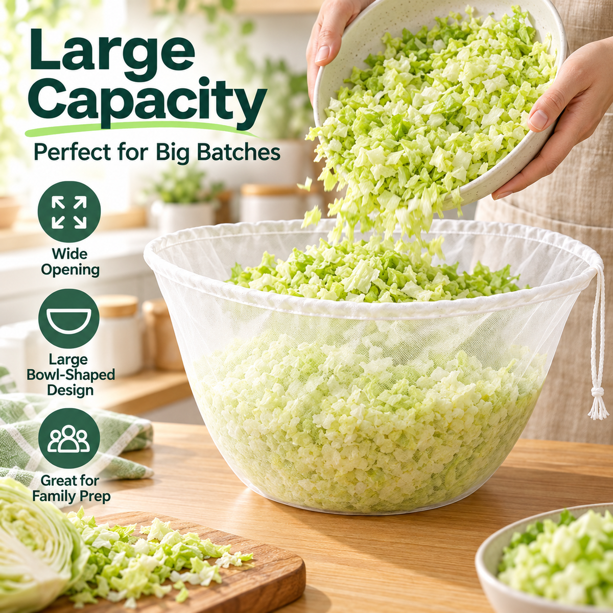 🥬Large 180-Mesh Vegetable & Soy Milk Straining Bag – Easy Squeeze & Reusable🍀