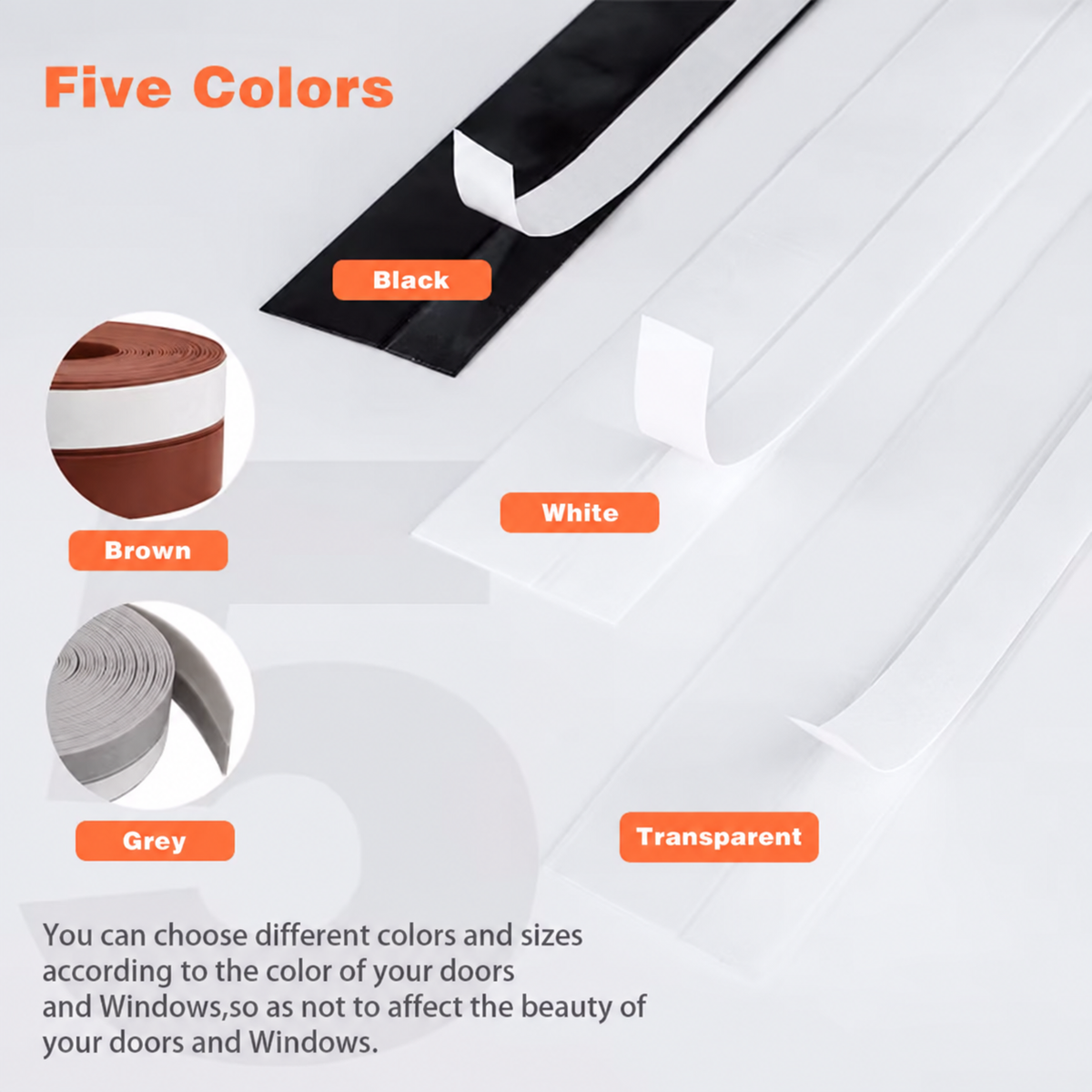 🔥16.4Ft Door Weather Stripping | Adhesive Draft Stopper Seal Strip for Doors, Windows & Shower Doors