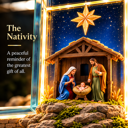 🙏✝️ The Story of Jesus LED Cross Lamp ✨ 6 Biblical Scenes & Meaningful Christian Gift❄️